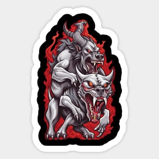 Teufelsritt auf Höllenhund Sticker